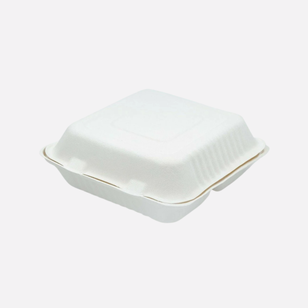 Sugarcane 8" 3-Compartment Clamshell (200 Units)