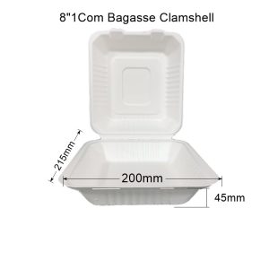 Sugarcane 8" Clamshell (200 Units)