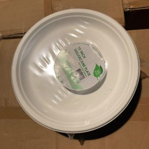 Sugarcane 10" Round Plate – White (500 Units)